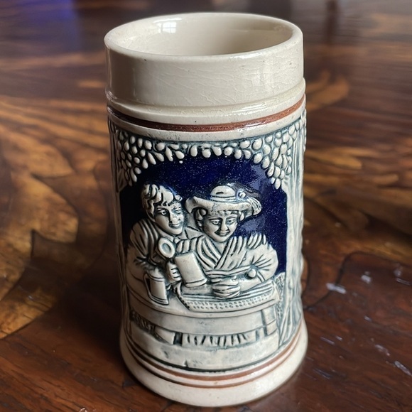 Vintage Beer Stein Stoneware Blue Glaze  Original King German - Picture 2 of 5